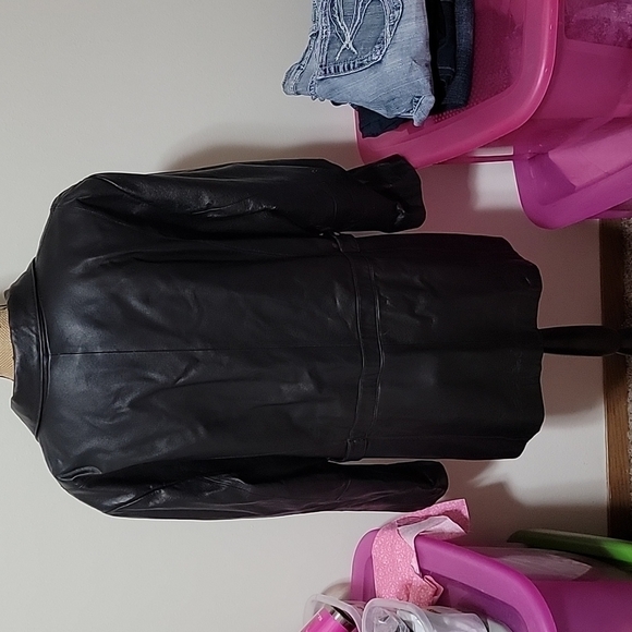 3xl black leather coat. - Picture 5 of 7